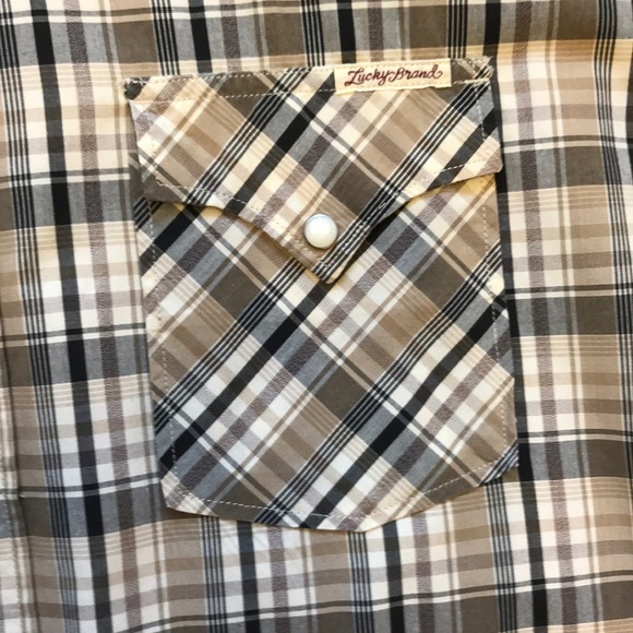 Men’s lucky brand plaid button down - Picture 2 of 5